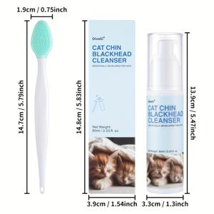 TEMU 고양이 턱 관리 키트 - 쉽게 고양이의 턱을 청소할 수 있는, 청소 브러시 포함, 무독성, 고양이의 턱의 부드러움과 신선함, 배터리 없음