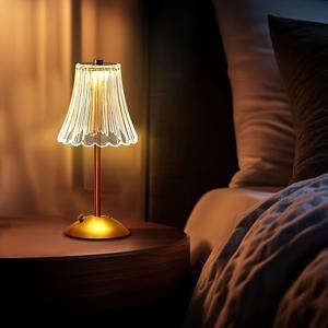 TEMU 1 LED 터치 라이트, 메탈 베이스가 있는 노르딕 스타일, 휴대용 램프, 3가지 색상 모드 및 무단계 조절 가능, 침실, 식당 공간을 위한 우아한 램프, 거실용 바닥 램프, 야간 조명, 침실용 라이트