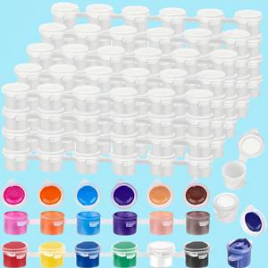 TEMU 빈 페인트 캔 240개, 뚜껑이 있는 아크릴 미니 페인트 용기 40개, 연결된 빈 페인트 상자 6개 3ml/0.1oz, 학생용, 섬세한 그림 색상 박스