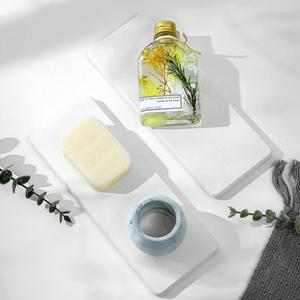 TEMU 2pcs 슈퍼 흡수력 다이아토미스 에어 테이블 매트 - 빠른 건조, 블루 & 화이트의 얼룩진 직선 돌 디자인, 욕실, 주방 및 커피 테이블에 이상적, 빠른 건조 기술 | 디자인 | 빠른 건조 재료