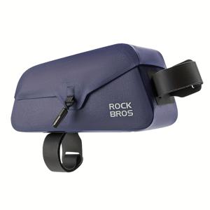 TEMU ROCK BROS 자석 자전거 탑 튜브 가방, 조절 가능한 스트랩 - 내구성 있는 폴리에스터 섬유, 산악 및 도로 자전거용 휴대용 전면 프레임 캐리어, 안전한 저장 액세서리, 사이클링 액세서리