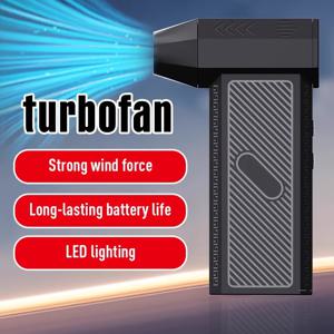 TEMU JKUOO 휴대용 터보 제트 팬 - USB 충전식, 400,000 RPM 업그레이드 멀티 기능성, 자동차, 캠핑, 먼지 제거, 가정용, 130km/h 바람 속도, 380g 공기 압력, 야외 모험, 캠핑 장비용 효율적인 냉각 장치 | 세련된 검은색 팬 | USB 충전식 팬