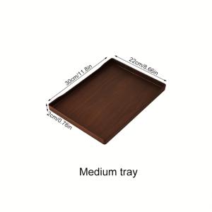 TEMU 1pc 모조 나무 플라스틱 트레이 - 직사각형 다기능 장식 트레이, 쌓을 수 있는 식품 보관 트레이 - 주방 카운터/식물 디스플레이/커피 가게 홈용 경량 방수 크리스마스 할로윈 추수 감사절 휴일 장식