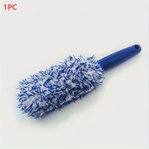 TEMU 긴 손잡이 마이크로파이어 타이어 청소 브러시, 자동차 세척 용품에 적합한 플러시 휠 허브 브러시