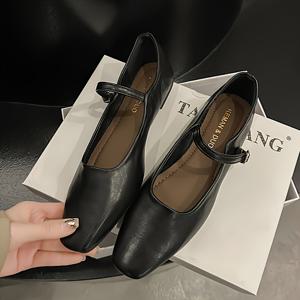 TEMU 여성용 프렌치 엘레강트 청키힐 슈즈 - 스트랩 디자인, 합성 소재 상단, 쿠션 깔창 & 미끄럼 방지 고무 밑창 - 사계절용 정장화, 오피스, 파티, 데일리 신발 - 우아한 여성화, 세련된 디자인, 내구성 좋은 사무실화, 고품질 제작, 전문가용