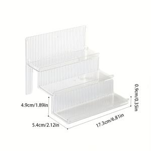 TEMU 1개 다층 향수 정리대 - 투명 스텝 선반, 화장대 및 욕실용 공간 절약형 화장품 전시대 - 조립 불필요 - 우아한 카운터탑 수납 (향수, 로션, 메이크업 보관) - 여성에게 이상적인 선물, 디자인, 내구성 플라스틱 홈 오거나이저