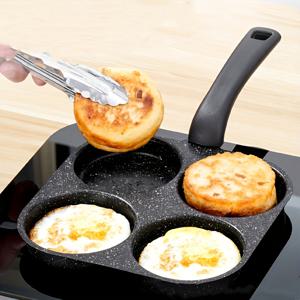 TEMU 헤비듀티 주철 논스틱 프라이팬 - 4구획 아침식사용, 오븐 및 스토브톱 안전, 균일한 열 분배, 세척 용이 - 가정 및 상업용 주방에 이상적, 내구성 있는 다목적 스켈렛, 기능성 조리기구, 견고한 구조, 프로 셰프 필수품
