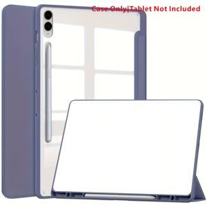 TEMU 삼성 Tab S9 PLUS 보호 커버, 삼중 접이형 아크릴, 홀더 스탠드가 있는 FE Plus, 12.4인치용 완전 밀봉 수면 X810 태블릿 커버