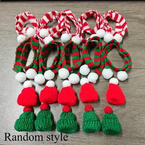 TEMU 20PCS 미니 크리스마스 모자와 스카프 세트, 빨간색과 초록색 장식 - DIY 공예, 트리 장식 및 눈사람 장식에 완벽 (모자와 스카프의 수 랜덤)