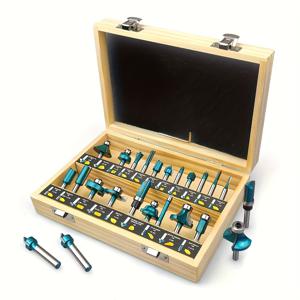 TEMU 20개입 전문가용 초경 라우터 비트 세트, 선물용, 1/4