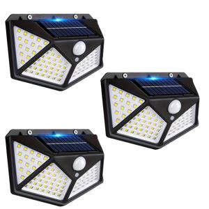 TEMU 태양광 야외조명 100 LED 수퍼에너지 절약, 모션센서 안전등, 범위 벽스콘세, 무선 3가지 모드로 작동하는 정원/잔디마당/파티오용 태양광펜스라이트, LED 태양광실외조명
