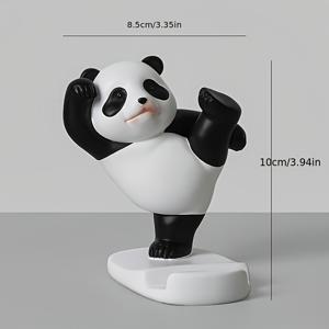 TEMU 1개 귀여운 판다 휴대폰 & 태블릿 홀더 스탠드, 앉아 있는 판다 디자인, iPad/스마트폰 독, 블랙 & 화이트 홈/오피스 데코, 아이폰, 킨들, 누크 호환 - 판다 애호가를 위한 이상적인 선물, 튼튼한 베이스와 안정적인 스탠드가 있는 데스크 또는 침대 옆 사용을 위한 매력적인 판다 테마 기기 홀더, 폰 케이스 홀더 그립 판다