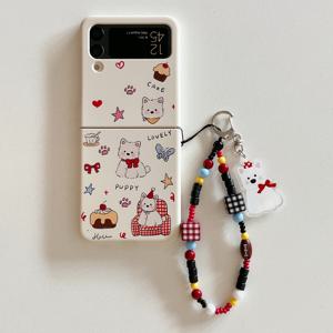 TEMU 앤틱 화이트 라이트 베이지 PC 레드 웨스턴 모바일 폰 케이스, 플립3/플립4/플립5/플립6에 적합한 풀 패키지 방탄 보호 커버 창의적이고 심플한 니치
