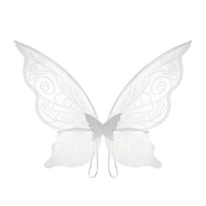 TEMU 1세트 요정 날개 코스튬 키트 (성인용) - 엘프 귀, 마법봉 & 플로럴 가랜드 포함 - 멀티컬러 (블랙/블루/핑크/화이트/그레이) 오간자 나비 날개, 틴셀 헤어 액세서리 - 코스프레, 웨딩, 테마 파티용 - 세탁 불필요, 여성용 드레스업 코스튬,여성용 의상