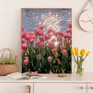 TEMU 성인용 페인팅 키트, 꽃 5D 아트 세트, 초보자용 DIY 풀 드릴 공예 키트, 홈 벽 장식 선물로 완벽함