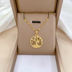 TEMU 우아한 18K 금장식 행운의 나무 펜던트 목걸이 - 소원 나무 디자인, 가벼운 고급 목걸이, 생일, 파티, 일상 착용에 완벽한 나무의 생명 목걸이