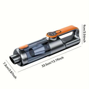 TEMU 자동차용 핸드헬드 진공 청소기, USB 충전식, 다기능 LED 라이트, 가벼운 무게, 차량 및 애완동물 털에 적합