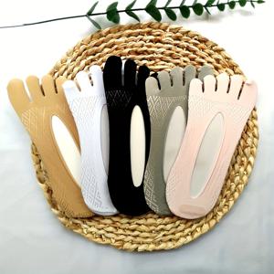 TEMU 여성용 통기성 발가락 양말 5켤레 - 여름 슬림핏, 습기를 흡수, 검정색, 흰색, 베이지, 회색, 핑크색, 귀여운 양말, 습기 흡수 양말, 양말 디자인, 질감