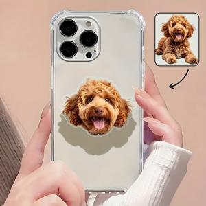 TEMU 개인화된 사진 전화 스탠드, DIY 커플 가족 애완동물 친구 아크릴 포트레이트 헤드 선반 확장 가능한 홀더, 재미있는 귀여운 남성 액세서리, 귀여운 고양이 개 전화 그립, 애완동물 추억 보석 선물, 크리스마스 선물, 그녀를 위한 선물|그립톡