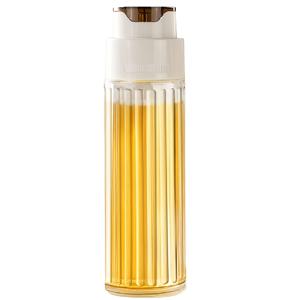 TEMU 1개 대용량 500ml 유리 자동 레버 잠금 오일 디스펜서 - 누수 방지 뚜껑 & 드립 트레이 포함, 요리·베이킹·샐러드 드레싱용 고강도 주방용기 - 우아한 모던 디자인, 원터치 쉬운 사용, PVC 무함유 (손세척 전용)