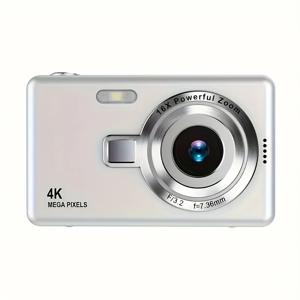 TEMU 새로운 스타일리시하고 간단한 HD 디지털 카메라, 2.4인치 IPS 스크린, 자동 초점, 필링 라이트 포함, 사진 및 비디오 촬영 가능, 휴대용 CCD, 메모리 카드 미포함, 시작하기 쉽습니다, 휴일 선물, 친구에게 최고의 선물입니다. SD 카드 미포함|USB|USB