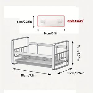TEMU 스테인리스 스틸 주방 필수품 키트 - 물빠짐대, 스펀지, 스틸 울 볼, 핸드 소프, 싱크 커버, 식기 세제, 설거지 브러시, 선반