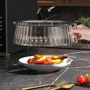 TEMU 2pcs/1pc 마이크로웨이브 안전 스플래시-프루프 리드 - 열 저항성 식품 안전 플라스틱 커버 - 식품을 따뜻하게 유지하고 엉망이 된 것을 방지 - 야외 바베큐, 피크닉 및 가정 요리용으로 완벽 - 피크닉 필수품, 내구성 있는 주방 커버