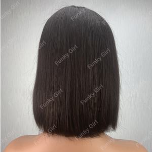 TEMU 여성용 펑키 걸 브라질리언 레미 인모 가발 - 앞머리 포함, 접착제 없는 헤어, 150% 밀도, 기계 제작, 파티 및 캐주얼 착용에 적합한 자연스러운 룩, 짧은 머리 가발, 슬릭 헤어피스, 안전한 착용 캡
