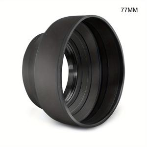 TEMU 접을 수있는 고무 렌즈 후드 필터 스레드가있는 Canon Nikon Sony DSLR 카메라 렌즈 용 49/52/55/58/62/67/72/77MM
