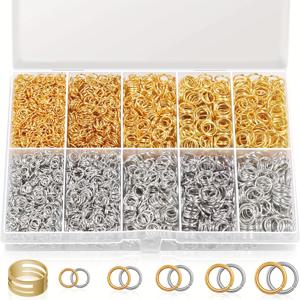 TEMU 4600pcs 다양한 크기의 은색 및 금색 점퍼링과 열고 닫는 도구 - 보석 만들기 및 목걸이 수리, 공예 필수품|다양한 공예 용품|강력한 공예 링, 보석 만들기 용품|은목걸이|반지사이즈