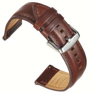 TEMU GFHEYE 빈티지 정품 가죽 시계 스트랩 - 퀵 릴리즈, 오일 왁스 마감, 20mm/22mm, 브라운 카프스킨 밴드 비즈니스용
