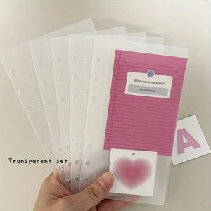 TEMU 5개의 A6 바인더 구분자 가방, 돈을 절약하는 포켓 지폐 홀더 정리함, 루즈리프 링 PP 분리기 페이지 예산 도서 액세서리|포카바인더