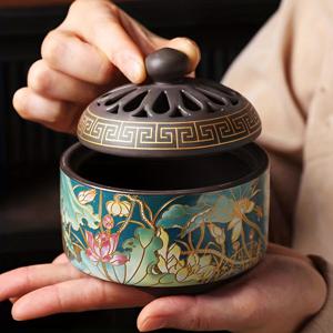 TEMU 1pc 대형 세라믹 컬러풀 인조 향기 연기기, 꽃 디자인 - 산들우드, 아가우드, 코일 및 타워 향기용 우아한 홈 데코 액세서리, 이상적인 창의적인 선물, 향기 홀드