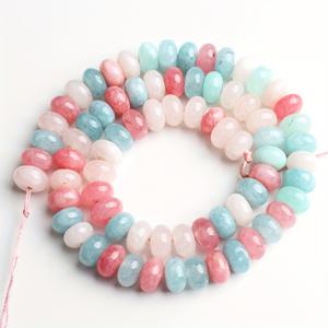 TEMU 약 70개 5x8mm 자연석 아쿠아마린 천사석 아바쿠스 비즈 느슨한 스페이서 비즈 보석 만들기 DIY 패션 팔찌 목걸이 여성 선물