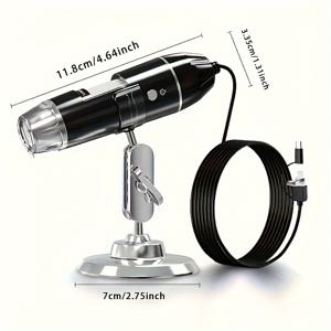 TEMU 인스캠 3-in-1 HD 디지털 현미경, 스마트 연결 기능을 갖춘 휴대용 전자 현미경, 통합 방진 설계, 랩톱과 호환되어 곤충, 식물, 산업 및 섬유 검사에 사용 가능