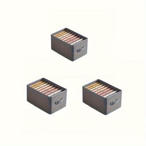 TEMU 3pcs 세트, 접이식 옷 정리함 9단 수납 박스 (티셔츠 & 바지 & 스커트용) 핸들 포함