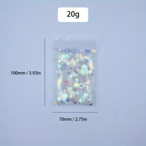 TEMU 20/40g 무지개 빛깔 눈송이 글리터 컨페티 - PVC, 크리스마스 & 겨울 원더랜드 파티용 다색, 테이블 장식, DIY 공예, 눈송이 장식, 크리스마스에 가장 적합