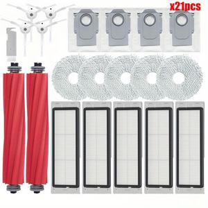 TEMU 로보락 P10/로보락 Q Revo 로봇 청소기 용 21피스 먼지 백 헤파 필터 부품, 롤러 브러시 커버, 걸레 천 액세서리, 진공 청소기 용품,먼지 수집 시스템,호환 가능한 액세서리,고품질 필터,플라스틱 부품,교체용 브러시 롤러,청소 애호가
