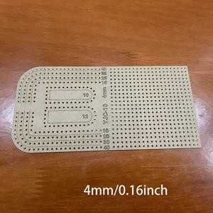 TEMU 1pc 투명 아크릴 가죽 구멍 펀치 가이드, 정밀한 3/3.38/3.85/4mm 드릴 간격, DIY 생산에 이상적 - 원형 및 직각 마진 포함, 가죽 공예 도구, 가죽 공예 도구 | 정밀 공예 도구 | 내구성 있는 공예 재료, 가죽 공예 용품