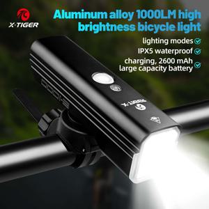 TEMU X-TIGER 1000LM 초고휘도 LED 자전거 헤드라이트 - USB Type-C 충전식, 방수, 알루미늄 합금 사이클링 라이트, MTB 및 로드 바이크용, 쉬운 핸들바 마운트, 1000 루멘 고휘도 LED 비즈, Type-C 충전, 블랙 디자인, 자전거 조명 | 스타일리시 자전거 라이트 | 안전한 핸들바 마운트
