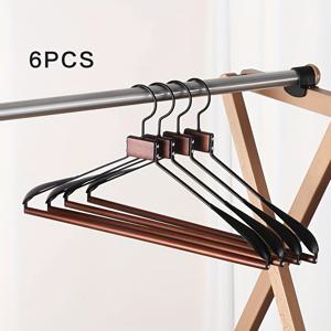 TEMU 6개 세트 우아한 자작나무 & 금속 와이드 어깨 코트 행거, 광택 마감 - 정장 & 오버코트 보관에 완벽