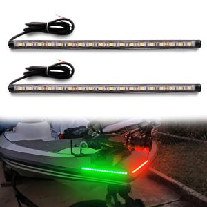 TEMU 보트용 LED 내비게이션 라이트, 빨간색과 녹색 보우 라이트, 야간 낚시 라이트, 데크 라이트, 폰툰 보트, 소형 보트, 카약, 요트에 적합, 배터리 미포함