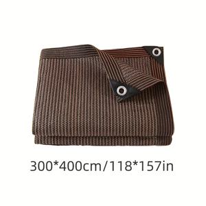 TEMU 1- 캐노피 야외 프라이버시 스크린, 브라운 쉐이드 - 헤비듀티 반 차광 펜스, 81-90% 및 열차단, 견고한 독립형 또는 부착형 캐노피, 파티오, 발코니, 뒷마당용 - 쉬운 설치 및 유지보수, 수영장가, 이벤트, 주거/상업용에 이상적 - 커피 브라운 야외 차광 캐노피, 블랙 프레임, 프라이버시 및 자외선 차단