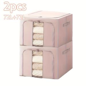 TEMU 2pcs 옥스포드 천 보관 상자, 계절 의류, 장난감, 이불 및 기타 물품 보관에 적합한 큰 공간이 있습니다. 옷장 보관 상자는 다양한 상황에서 사용할 수 있습니다.