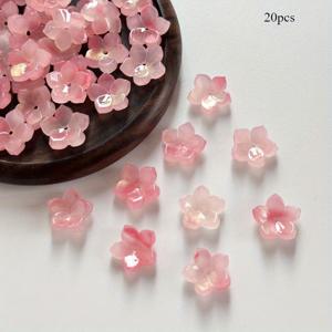 TEMU 20개, 사이즈: (11mm) 다섯 개의 작은 복숭아 꽃 펜던트 DIY 수제 귀걸이 팔찌 목걸이 액세서리 소재