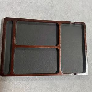 TEMU 멋진 솔리드 우드 데스크 오거나이저 트레이 다용도 구획 - 휴대폰, 스마트워치, 안경, 지갑, 펜 및 충전 케이블 보관에 완벽함 - 스타일리시한 사무실 & 홈 장식 액세서리, 귀여운 책상 장식