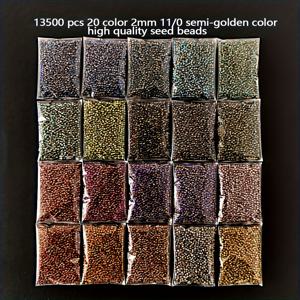 TEMU 각 팩당 20색상, 총 100g/3.53oz, 5g 당 13500개, 2mm 11/0 반골드 고품질 균일한 쌀알 비즈, DIY 수제 보석 액세서리 재료로 적합한 미니 씨앗 비즈