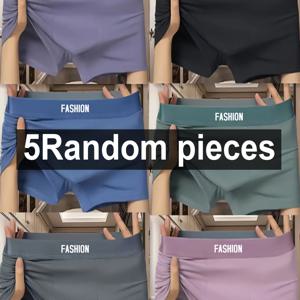 TEMU 남성용 박서 브리프 5pcs - 부드럽고 통기성 좋은 노쇼 로우라이즈 팬티 (블랙, 네이비, 퍼플, 틸, 다크 그레이) - 탄력적인 편안한 핏 캐주얼 & 짐 숏스타일 팬츠
