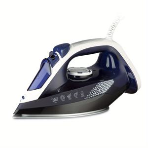 TEMU 2200W 프로 스팀 다리미 - 세라믹 솔플레이트 & 380ml 탱크, 자동 청소 시스템, 버스트 스팀 기능, 방석화 방지, 인체공학적 핸들, EU 플러그 (화이트 & 퍼플), 의류용 스팀 다리미, 섬유 관리, 모던 아이로닝, 고품질 소재, 석회화 방지 시스템, 의류 케어