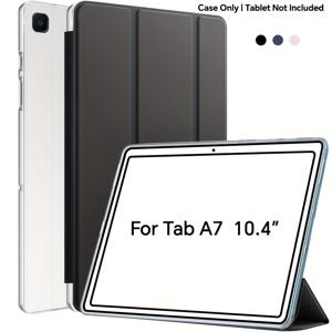TEMU 2020년형 A7 10.4인치 (SM-T500/T505/T507)용 케이스, A7 Lite 8.7인치 불가, 삼단 접이식 초슬림 반투명 하드 쉘 자동 절전/깨우기 기능, 가벼운 스타일리시 디자인